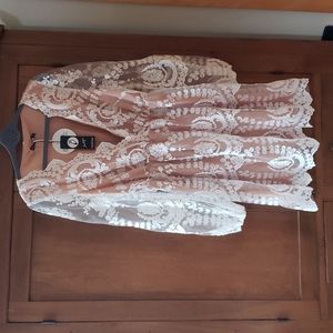 Boohoo boutique sheer lace dress us 14